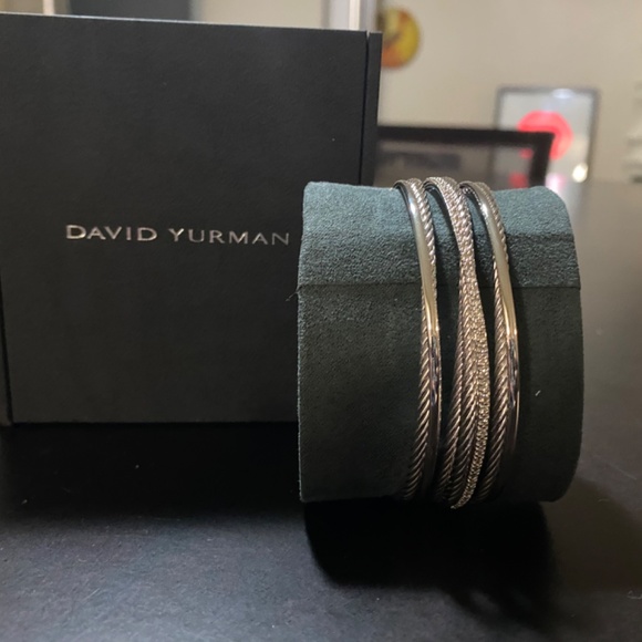David Yurman Four-Row Cuff with Diamonds - Picture 2 of 4